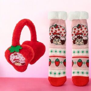 Strawberry Shortcake Ear Muffs and Socks 2pk Set New